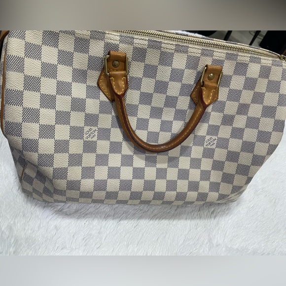 Louis Vuitton Speedy 30 Damier Azur Boston Back Checkered Pattern. Made in USA - Picture 15 of 17